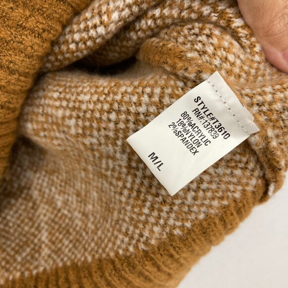 Dreamers Medium/Large Brown Snow Flake Print Cozy Fuzzy Slouchy Sweater - Picture 7 of 9